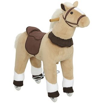 Qaba Ride on Horse for Kids 3-5 Years, 31.5 Inch Plush Riding Pony