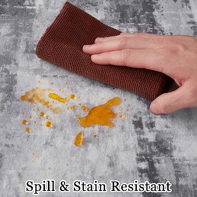 Area Rug Washable Non-Shedding Abstract Rug Soft Non-Slip Rug for Living Room Dining Room Indoor