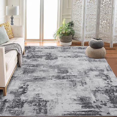 Area Rug Washable Non-Shedding Abstract Rug Soft Non-Slip Rug for Living Room Dining Room Indoor