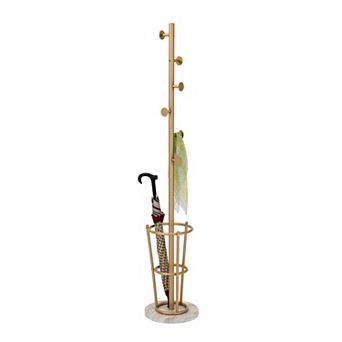 Kings Brand Furniture Freestanding Metal Hall Tree Coat Rack Stand with Umbrella Holder for Entryway