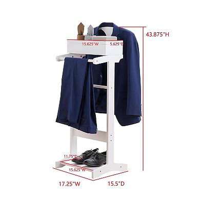 Kings Brand Furniture Mavy Valet Stand Modern Organizer for Suits, Coats and Accessories