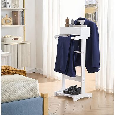 Kings Brand Furniture Mavy Valet Stand Modern Organizer for Suits, Coats and Accessories