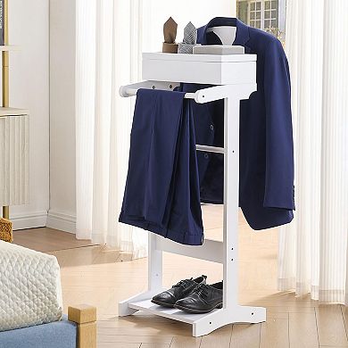 Kings Brand Furniture Mavy Valet Stand Modern Organizer for Suits, Coats and Accessories