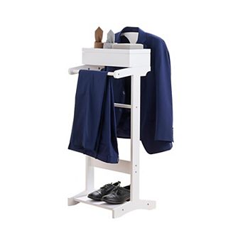 Kings Brand Furniture Mavy Valet Stand Modern Organizer for Suits, Coats and Accessories