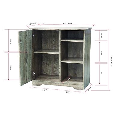 Kings Brand Furniture Verret Accent Storage Cabinet, Oak