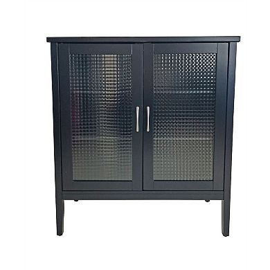 Kings Brand Furniture Lisle 2 Door Accent Storage Cabinet, Black