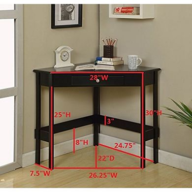 Kings Brand Furniture Hastings Corner Desk, White