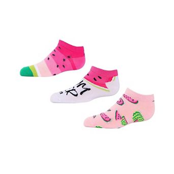 Watermelon No Show Cotton Blend Socks 3-Pack