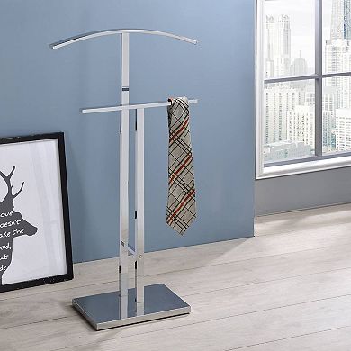 Kings Brand Furniture Dossi Chrome Metal Suit Rack Valet Stand