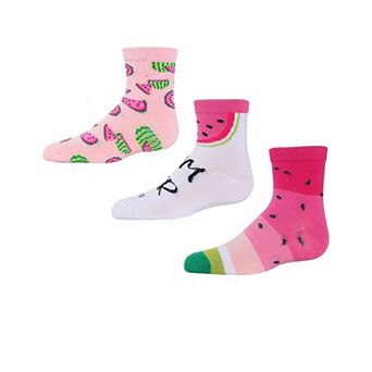 Watermelon Cotton Blend Ankle Socks 3-Pack