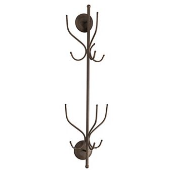 Kings Brand Furniture Nino Metal 12 Hook Wall Mount Coat & Hat Rack, Pewter