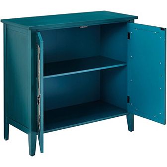Kings Brand Furniture Ilya 2-Door Accent Cabinet, Antique Blue