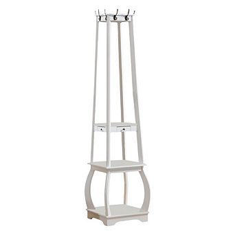 Kings Brand Furniture Entryway Coat Rack with Storage Shelves & Drawer