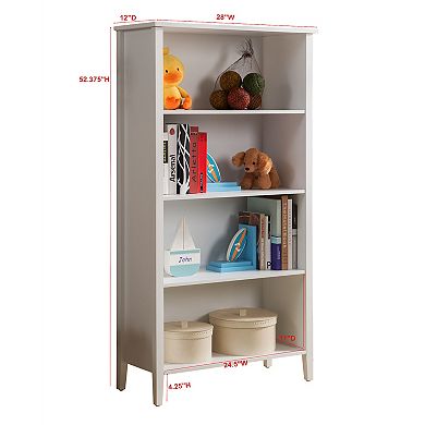 Kings Brand Furniture Samuel 4-Shelf Wood Bookcase