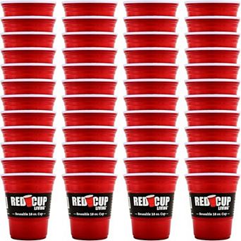 Red Cup Living 18oz Tumbler Cups Set of 48, Reusable Plastic Drinking Glasses for Drinks