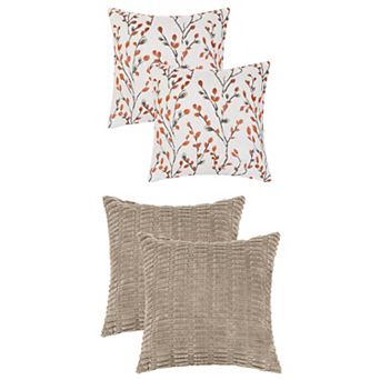 Pack of 4 Decorative Throw Pillow Covers Soft Cushion Covers for Sofa Living Room Couch 18x18 in