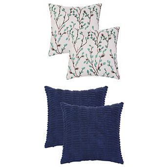Pack of 4 Decorative Throw Pillow Covers Soft Cushion Covers for Sofa Living Room Couch 18x18 in