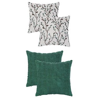 Pack of 4 Decorative Throw Pillow Covers Soft Cushion Covers for Sofa Living Room Couch 18x18 in