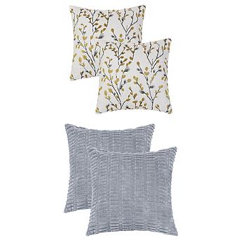 Pack of 4 Decorative Throw Pillow Covers Soft Cushion Covers for Sofa Living Room Couch 18x18 in