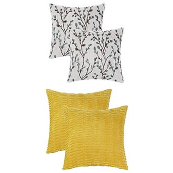 Pack of 4 Decorative Throw Pillow Covers Soft Cushion Covers for Sofa Living Room Couch 18x18 in
