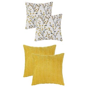 Pack of 4 Decorative Throw Pillow Covers Soft Cushion Covers for Sofa Living Room Couch 18x18 in