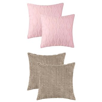 Pack of 4 Decorative Throw Pillow Covers, Soft Boho Cushion Covers Home Decor 12x20/18x18 in
