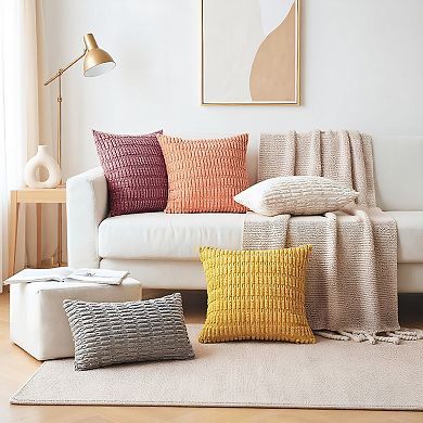 4 Packs Decorative Throw Pillow Covers Soft Cushion Covers Modern Farmhouse Decor 18x18 in