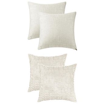 4 Packs Decorative Throw Pillow Covers Soft Cushion Covers Modern Farmhouse Decor 18x18 in