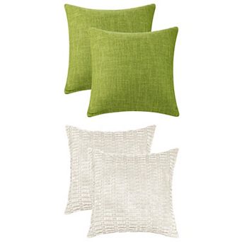 4 Packs Decorative Throw Pillow Covers Soft Cushion Covers Modern Farmhouse Decor 18x18 in