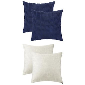 4 Packs Decorative Throw Pillow Covers Soft Cushion Covers Modern Farmhouse Decor 18x18 in