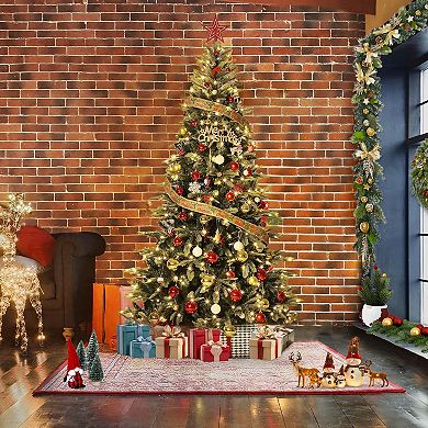 Garvee Pencil Christmas Tree - 300/450 Warm White Lights, 8 Modes, Foldable Stand