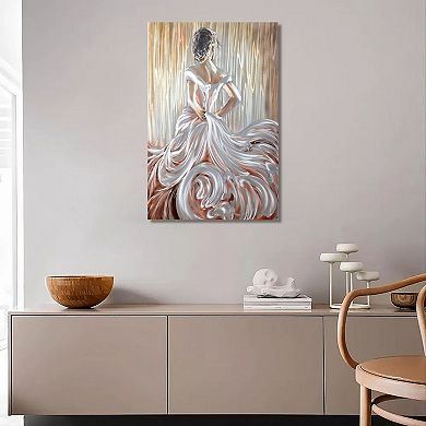 The Lady In Peach Metal Wall Art