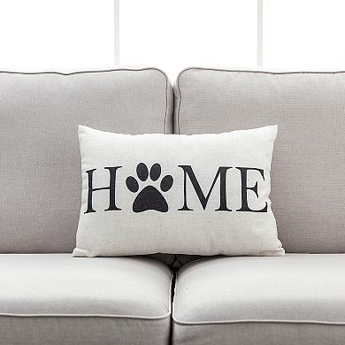 Home And Dog Throw Pillow- Printed Home and Paw