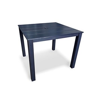 Outdoor Dining Table, HIPS Patio Dining Table with Umbrella Hole, Weather Resistant (1 Piece)