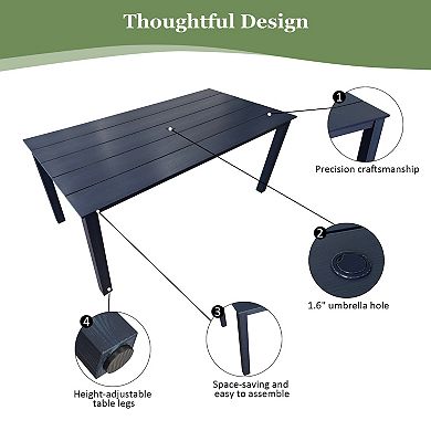 Patio Dining Set, HIPS Outdoor Dining Table and Chairs, Weather Resistant (5 Piece)