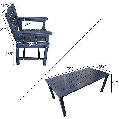 Patio Dining Set, HIPS Outdoor Dining Table and Chairs, Weather Resistant (5 Piece)