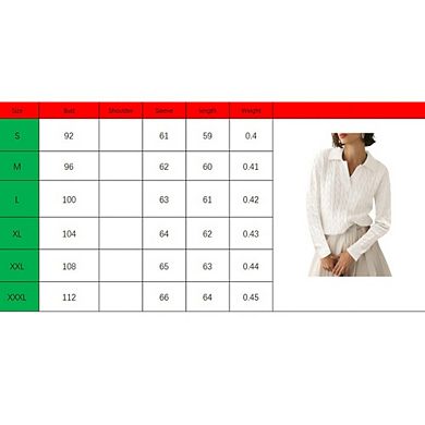 Womens Fall Long Sleeve Sweaters Lapel V Neck Cable Knitted Pullover Casual Soft Jumper Top