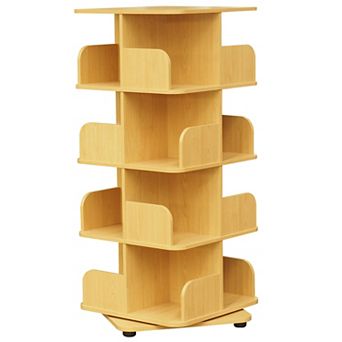 Kings Brand Furniture 4 tier Revolving Bookcase Bookshelf, Media Storage Cabinet