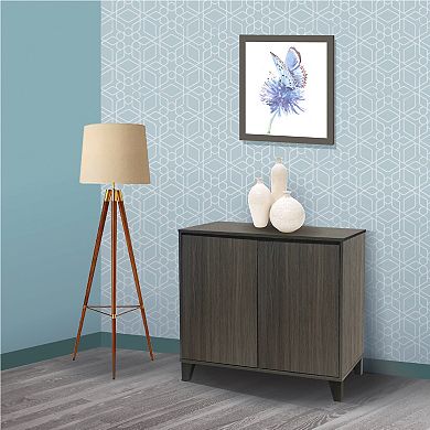 Kings Brand Furniture Carmelo 2-Door Accent Cabinet, Oak Gray