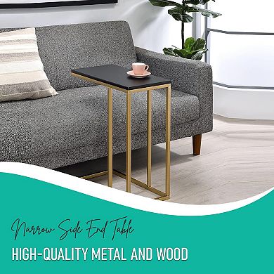 Kings Brand Furniture C-Shaped End Table Side Table for Sofa and Bed Couch Table TV Tray