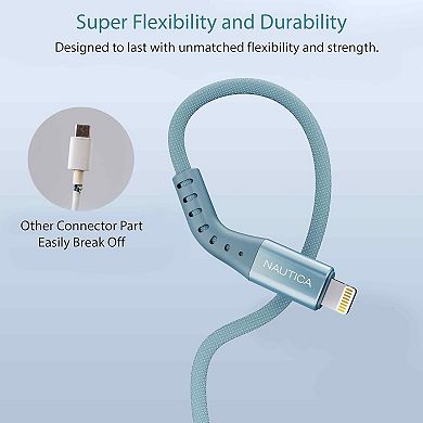 Nautica C65 Lightning Charging Cable, Fast Charger for iPhone 16 , 15 Models and More