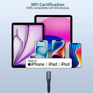 Nautica C65 Lightning Charging Cable, Fast Charger for iPhone 16 , 15 Models and More