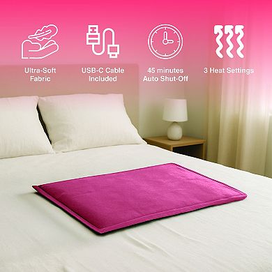 Pursonic Comfort Duo: Extra Large Electric Heating Pads (Pink & Black)