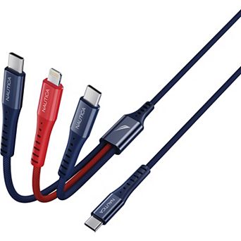 Nautica CB630 3-in-1 USB-C to Lightning & Type-C Fast Charging Cable 24W Compatible with iPhone