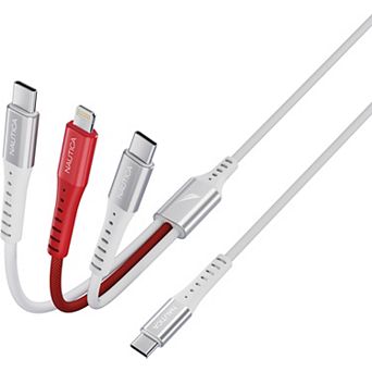 Nautica CB630 3-in-1 USB-C to Lightning & Type-C Fast Charging Cable 24W Compatible with iPhone