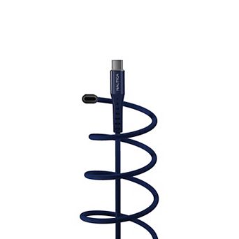 Nautica Urban CB510 USB-C to USB-C Cable with LED Light Fast Charger 4FT Navy for iPhone & More