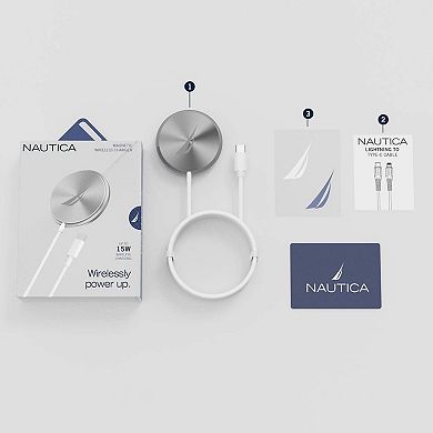 Nautica CH200 15W MagSafe Wireless Charger Magnetic Fast Charging Pad for iPhone & Samsung