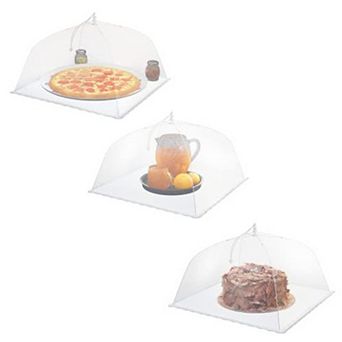 3 Pack Large & Tall 17x17 in Pop-Up Mesh Food Covers Tent Umbrella