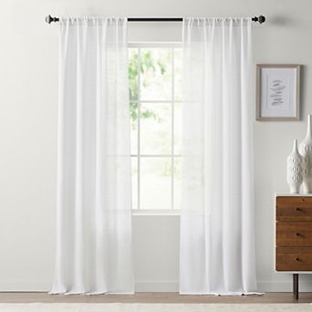 Sonoma Goods For Life® Viella 2 pk Textured Stripe Semi-Sheer Rod Pocket Window Curtain Panels