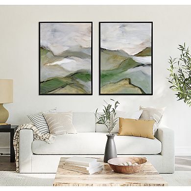 Sylvie Whispers of the Hills 1 and 2 Framed Canvas Art Set